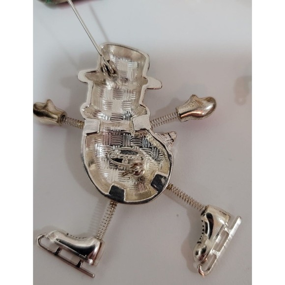 VTG Danecraft 5 Christmas Brooch Snow Man Santa Kittening Stocking Penguin - Picture 8 of 9